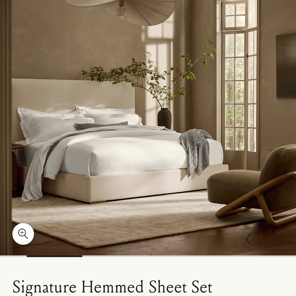 Elegant White Hemmed Sheet Set